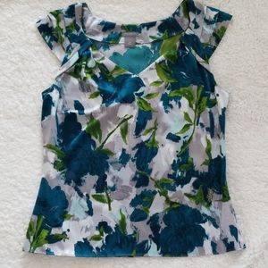 Ann Taylor Petites Floral Sleeveless Blouse Top